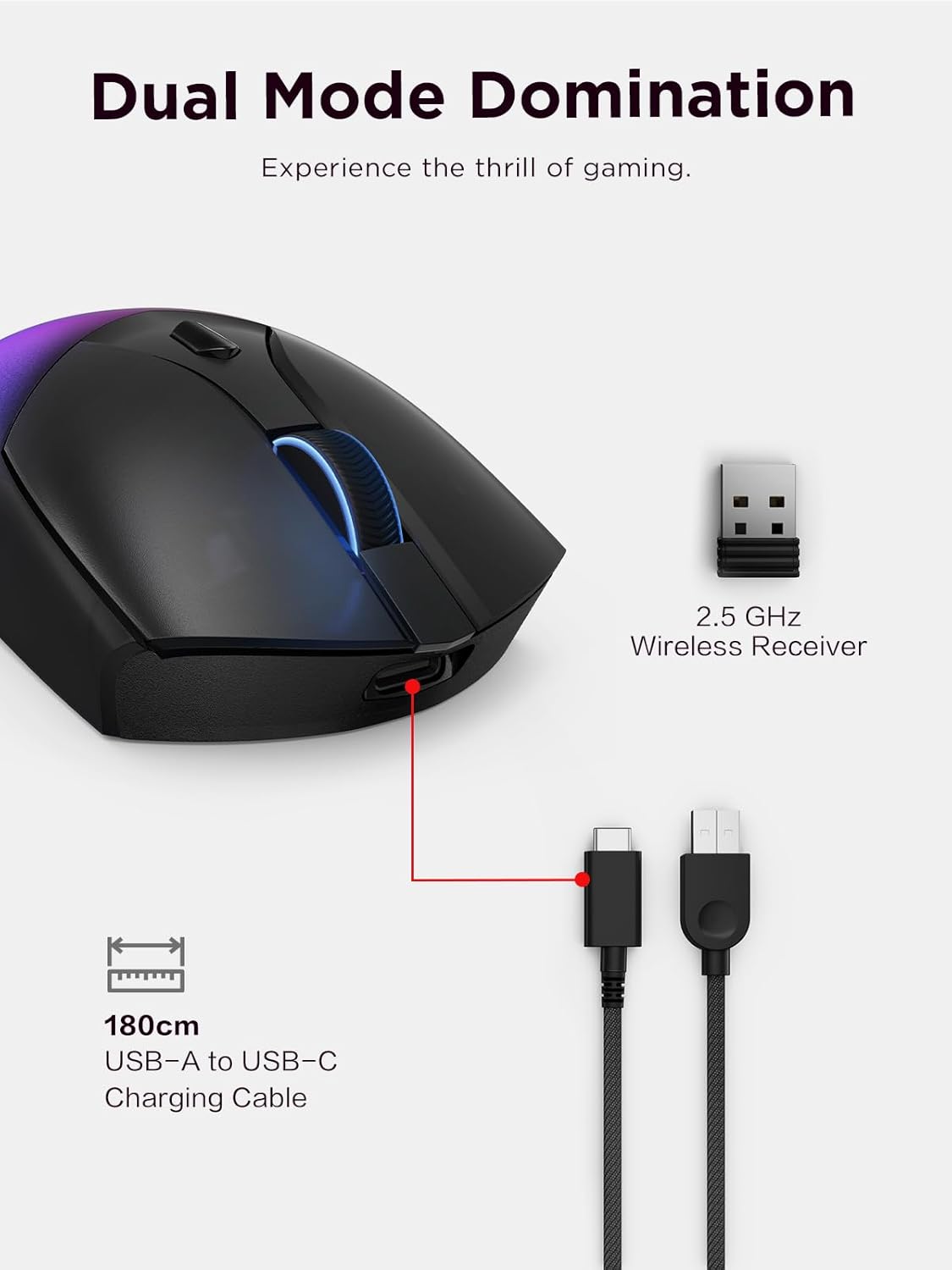 Lenovo GY51P80851 Legion M410 Wireless RGB Gaming Mouse