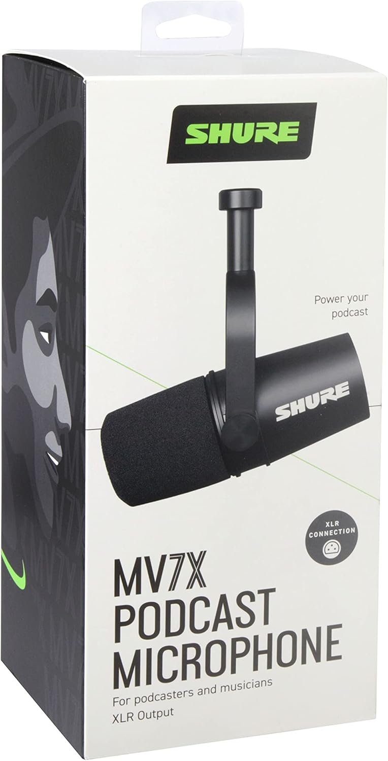 Shure MV7X XLR Dynamic Microphone for Podcasting