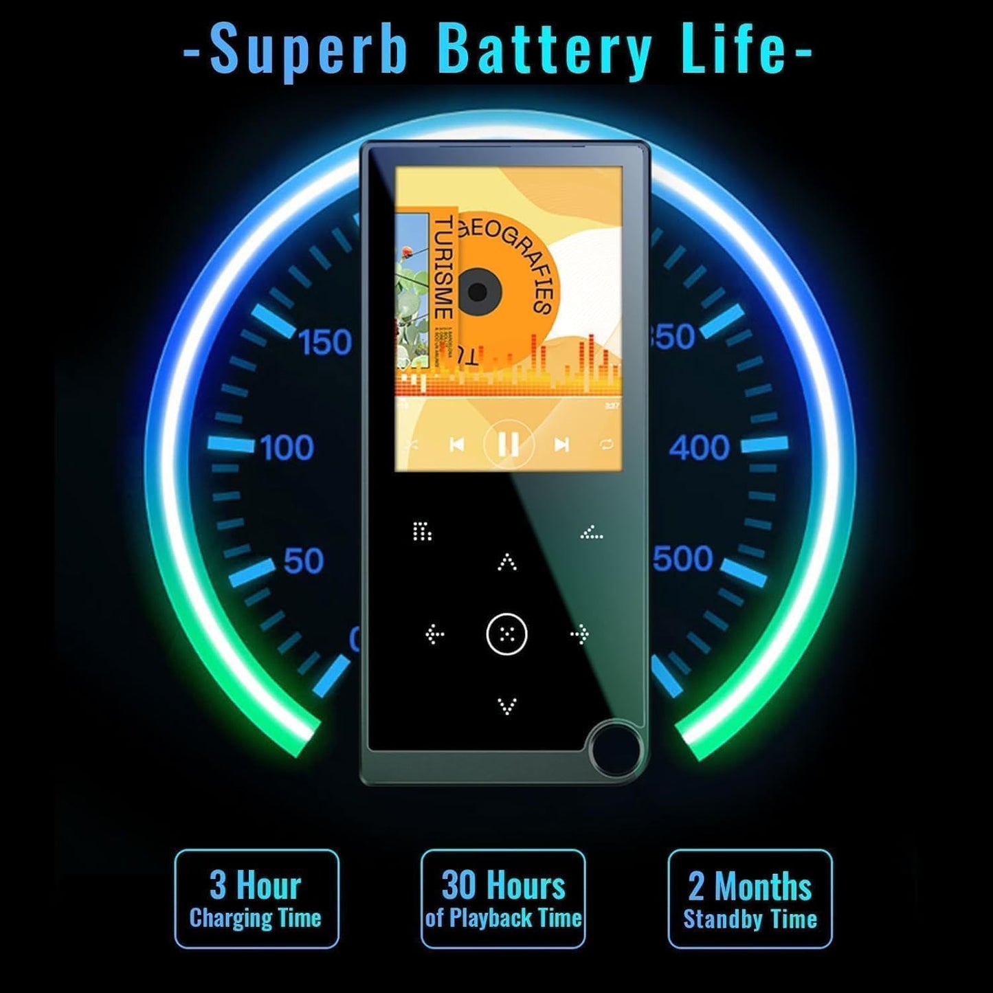 HP 80GB MP3 Player Bluetooth 5.2 - Black