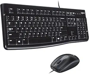 Logitech MK120 Wired Keyboard and Mouse Combo Black