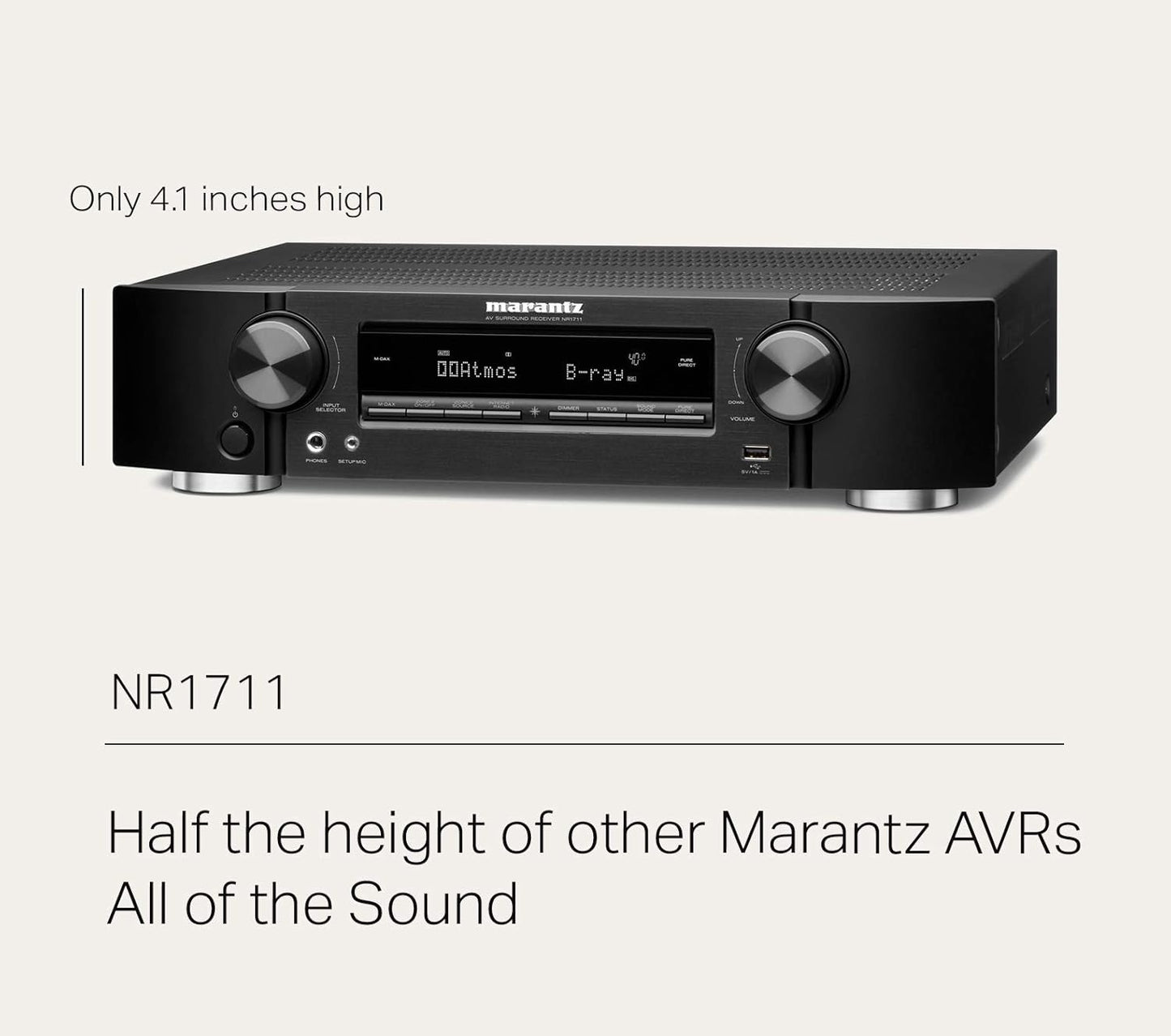 Marantz NR1711 Slim 7.2 Channel 8K AV Receiver - Renewed