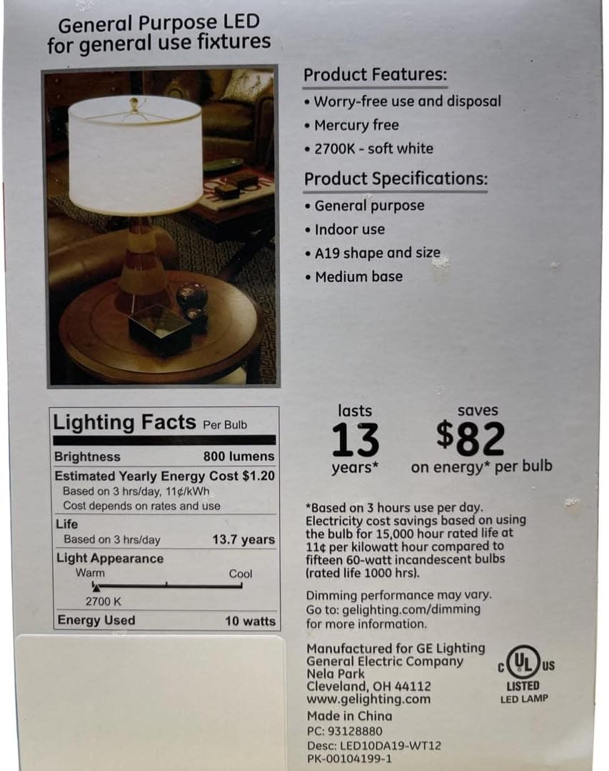 GE Soft White 60 Watt Replacement LED Bulb 12-Pack Dimmable