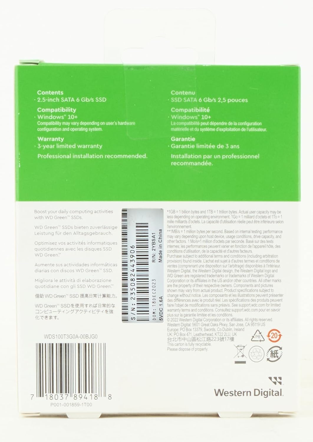 Western Digital WDS100T3G0A 1TB WD Green SSD