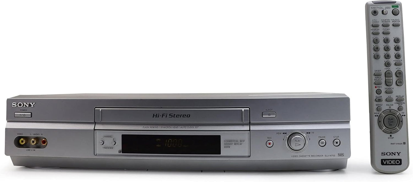 Sony SLV-N750-cr Full Chassis 4-Head Hi-Fi VCR (Renewed)