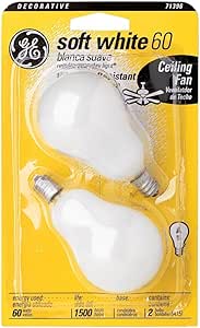 GE 71396 Soft White A15 Ceiling Fan Bulb 2-Pack