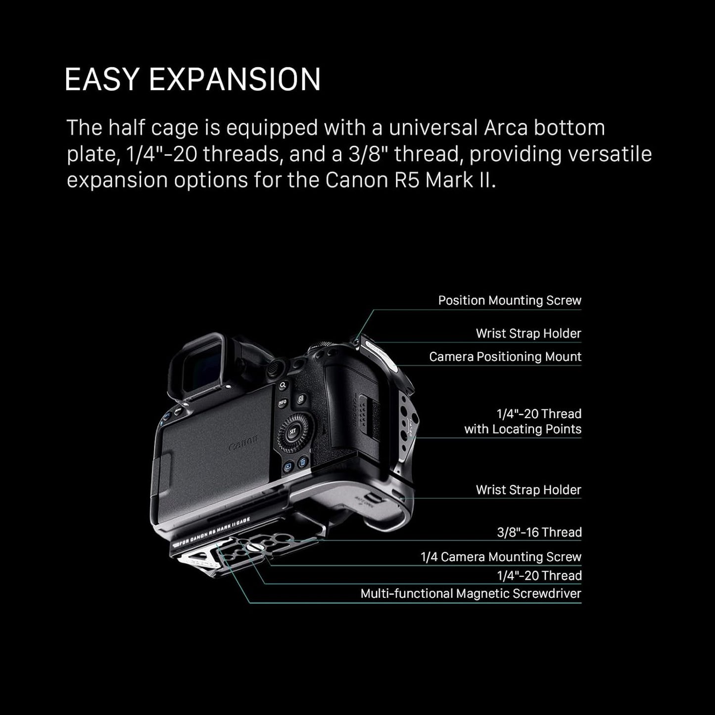 Tilta TA-T68-HCC-B Canon R5 Mark II Half Camera Cage