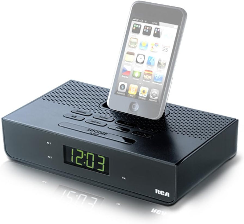 RCA RC150i Dual Wake Clock Radio iPod iPhone — main product image