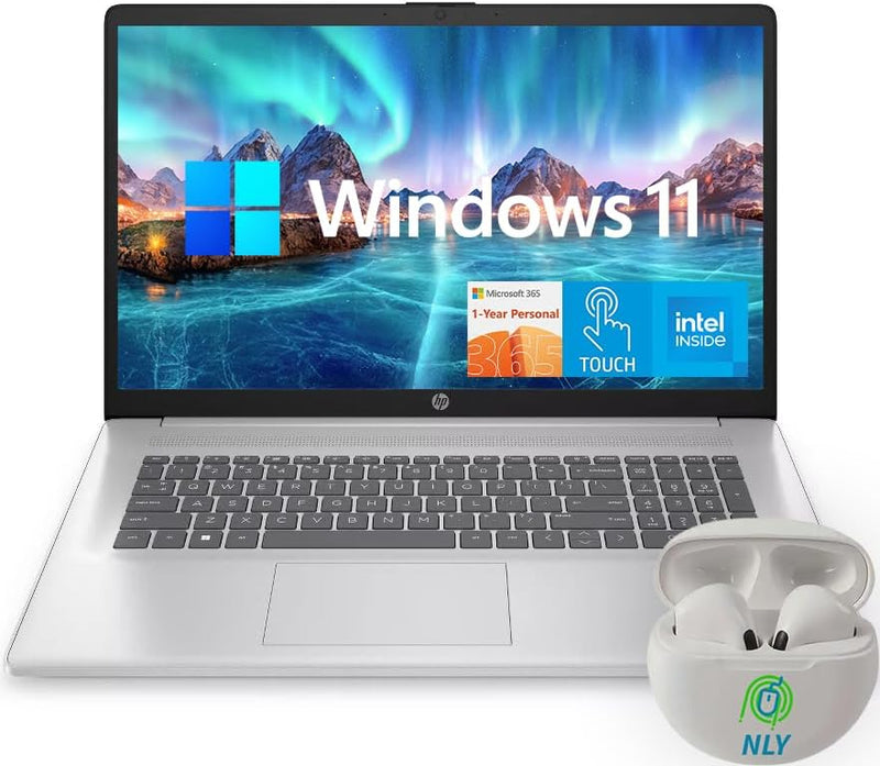 HP 17 inch Laptop Touchscreen, Pentium N5030, 16GB RAM, 1TB SSD, Windows 11 — main product image