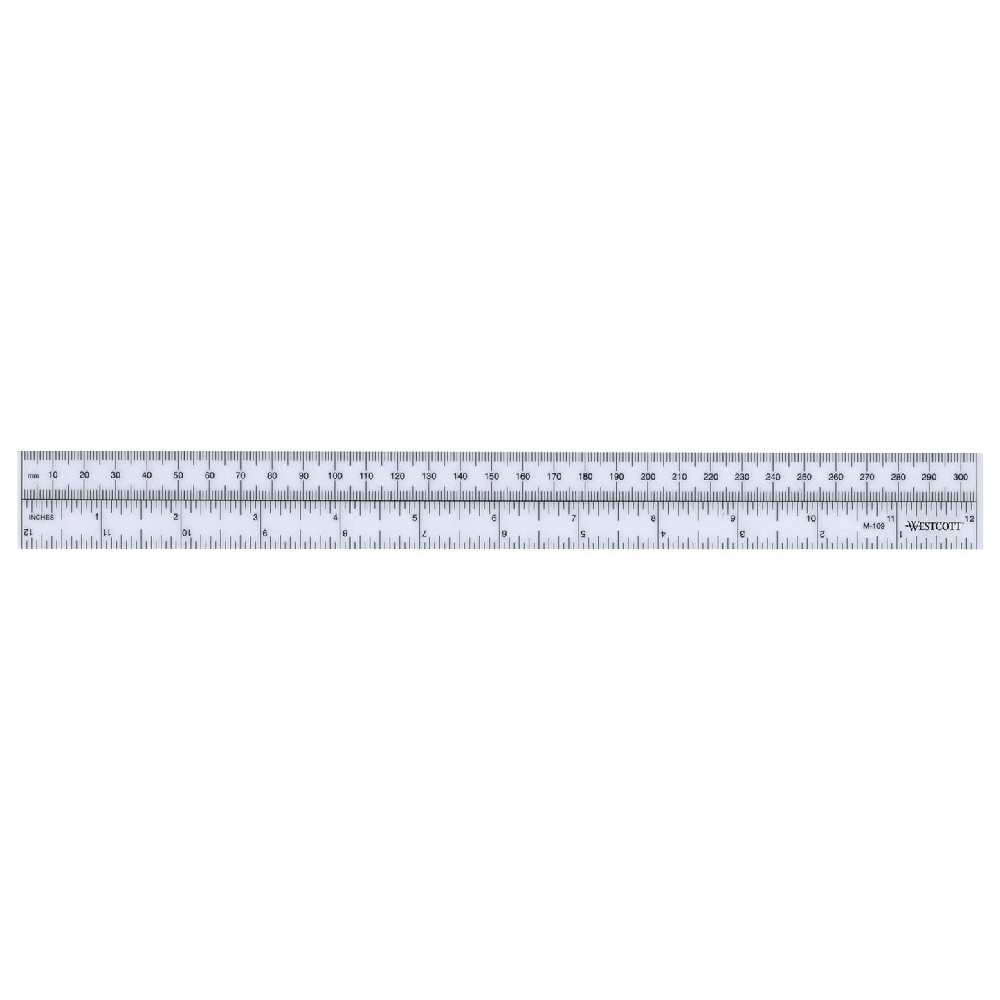 Westcott M-109 Metric/Inch Ruler 30cm Opaque