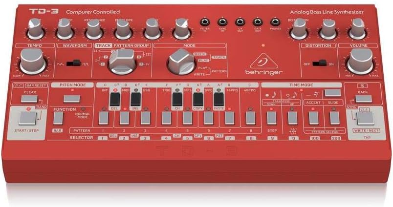 Behringer TD-3-RD Analog Bass Line Synthesizer - Red