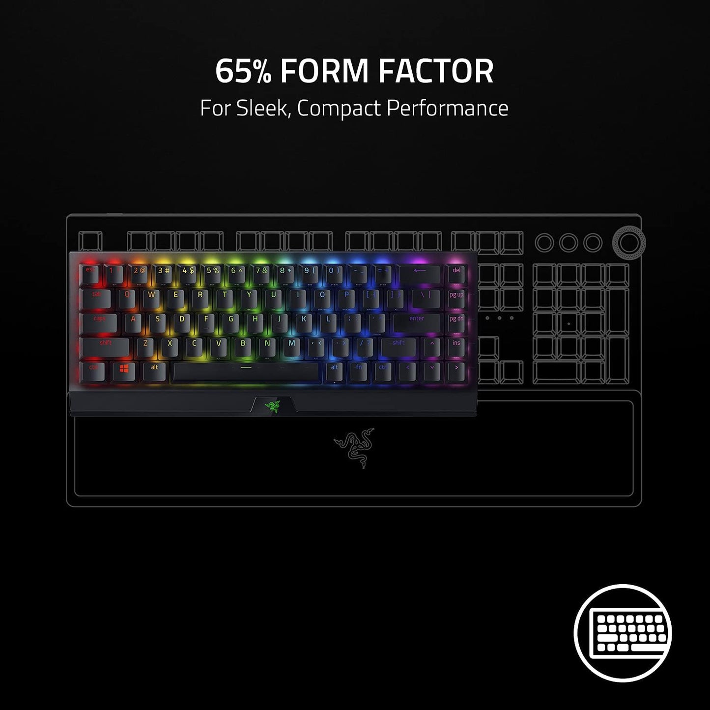 Razer RZ03-03890100-R3M1-cr BlackWidow V3 Mini Wireless Keyboard (Renewed)