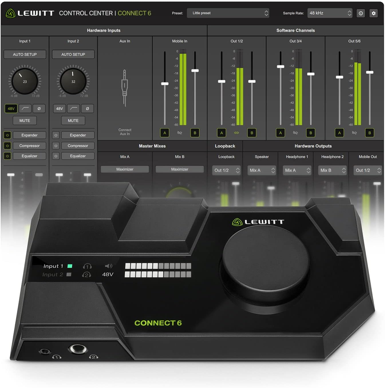 Lewitt Connect 6 USB-C Audio Interface - Recording & Streaming