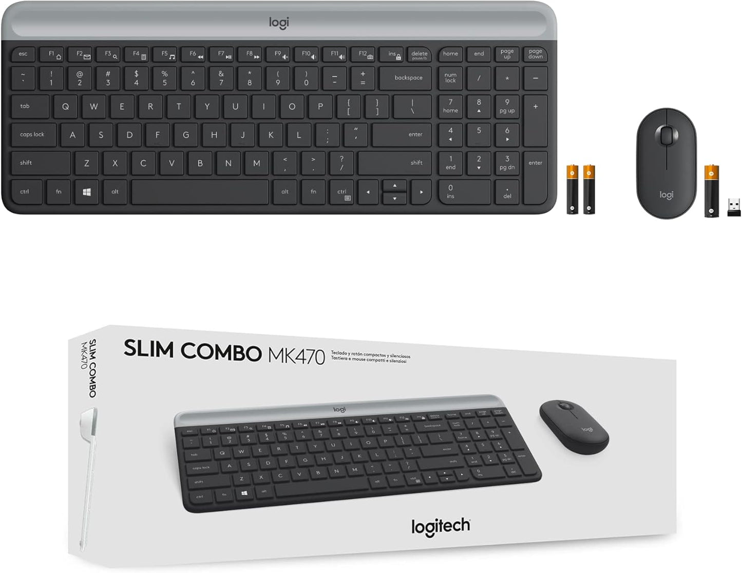 Logitech 920-009437 MK470 Slim Wireless Keyboard Mouse Combo