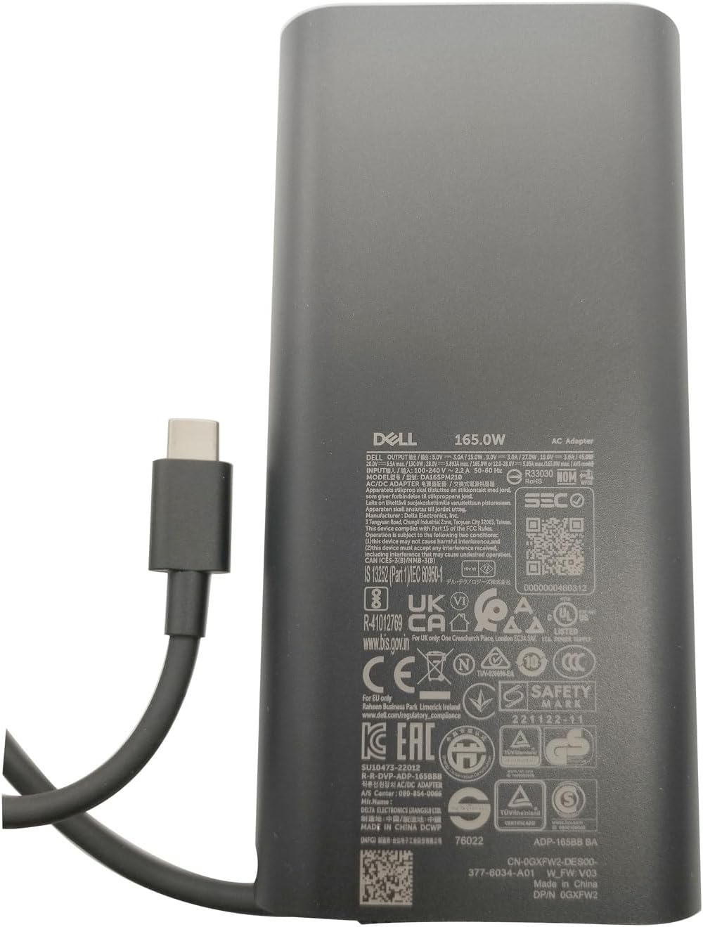 Dell Apple iPhone 15, Huawei Mate 60 Pro 165W USB-C Laptop Charger