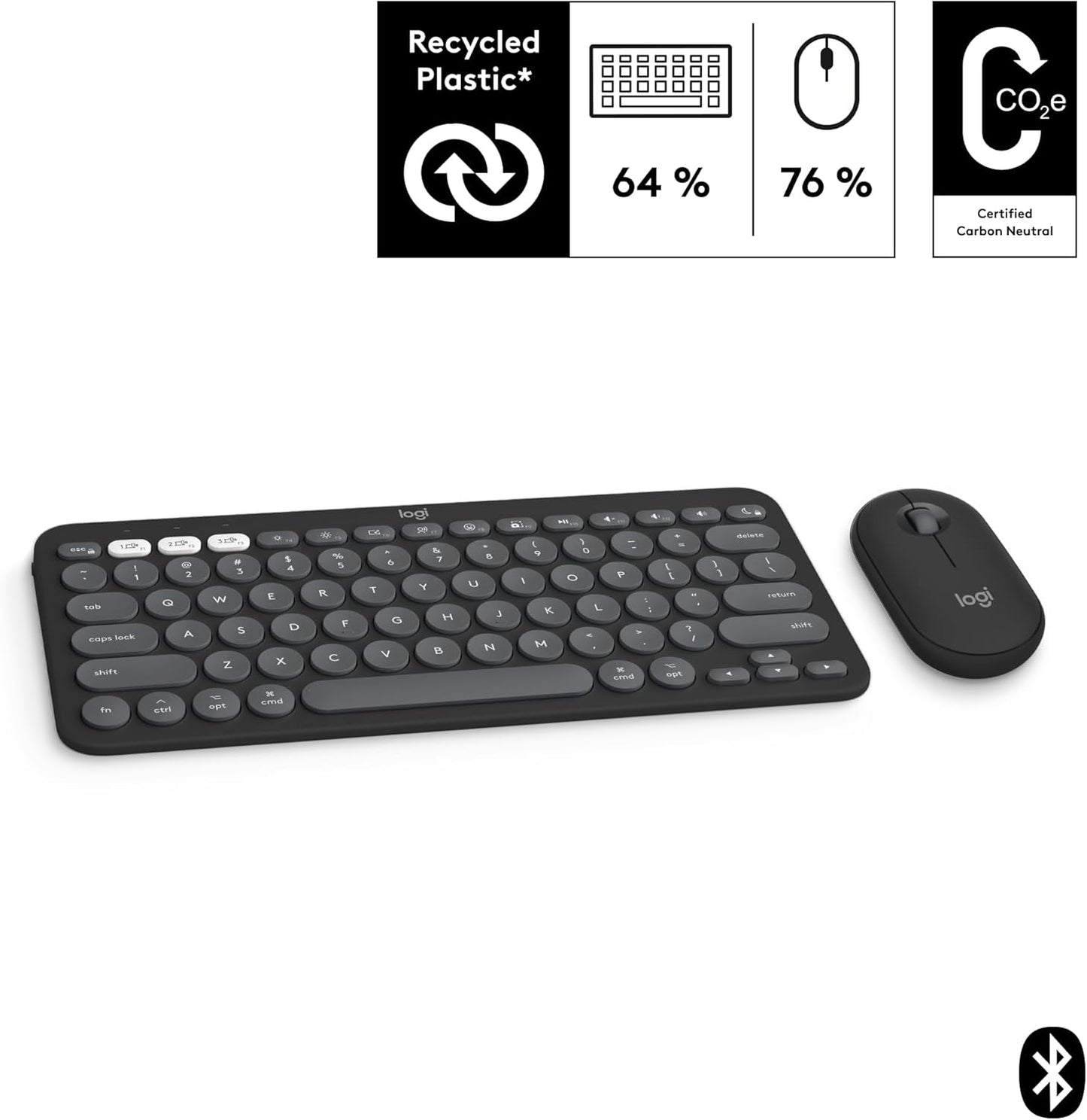 Logitech 920-012200 Pebble 2 Combo for Mac - Tonal Graphite