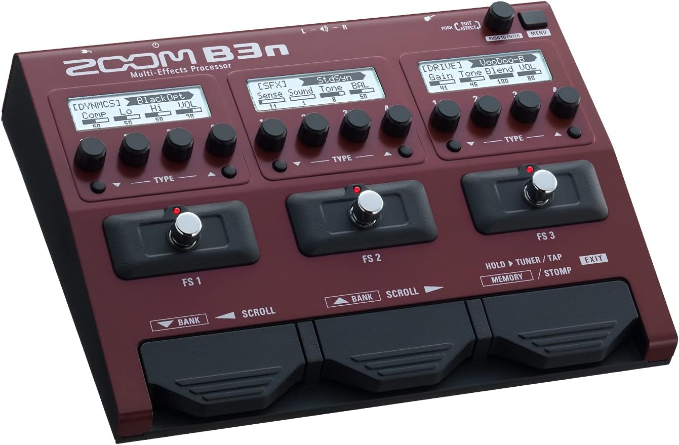 Zoom B3n Bass Multi-Effects Pedal Bundle