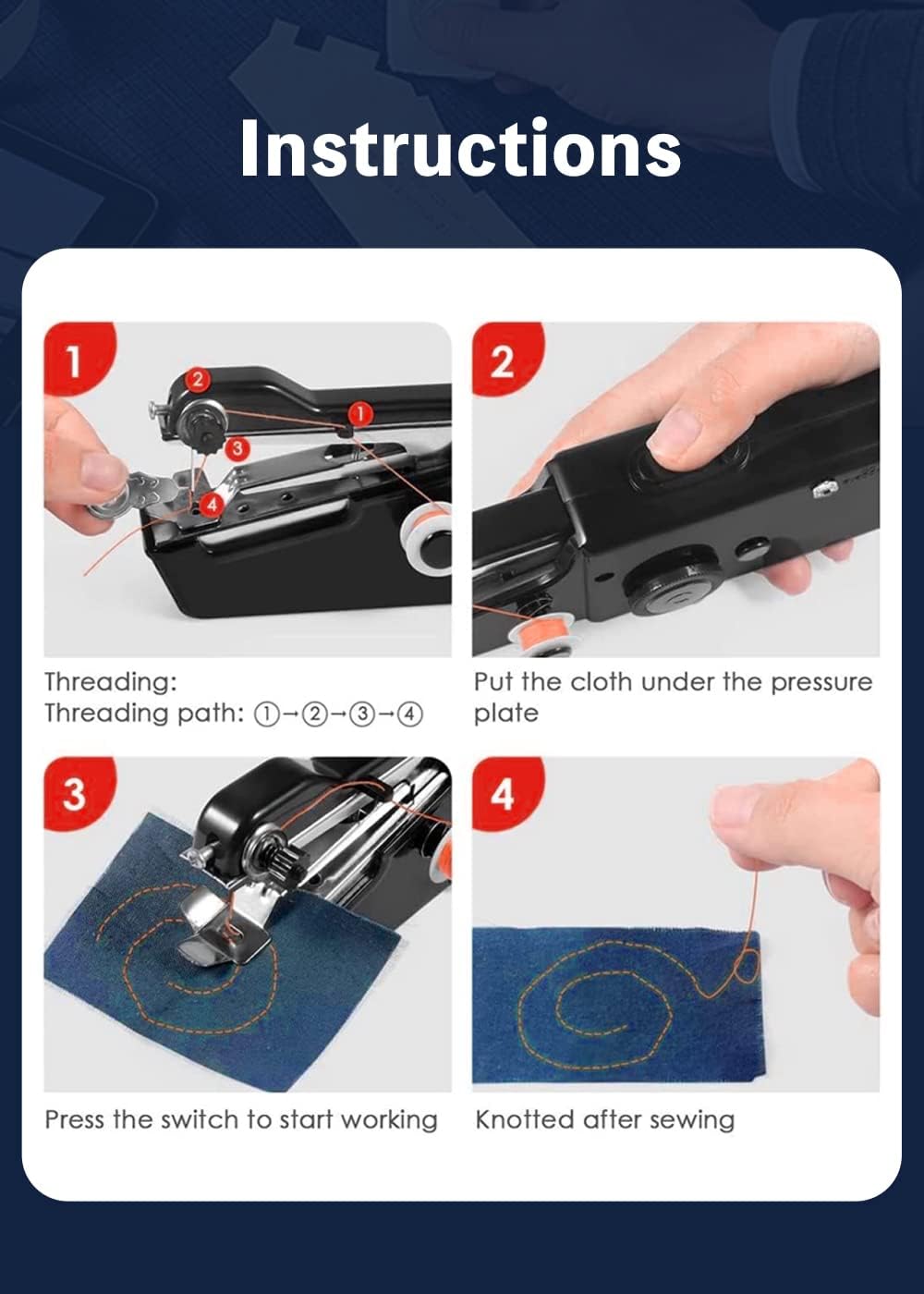 Crucial Handheld Sewing Machine Mini Portable Quick Stitch