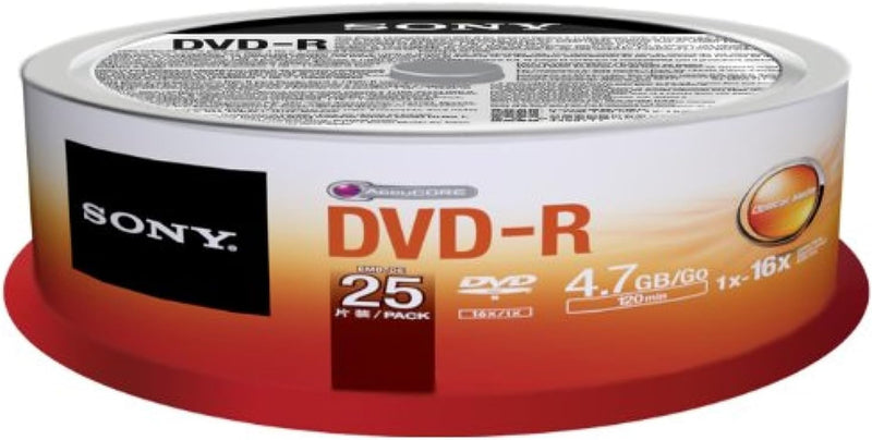 Sony 25DMR47SP 16x DVD-R 4.7GB Recordable Media - 25 Pack — main product image