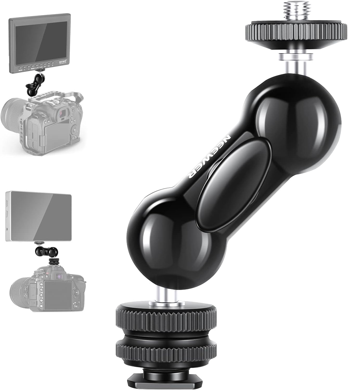 Neewer 10099612 Double Ball Head with Cold Shoe Mount