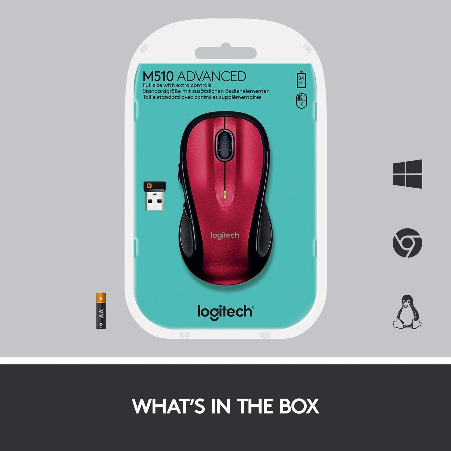 Logitech 910-004554 M510 Wireless Ergonomic Mouse