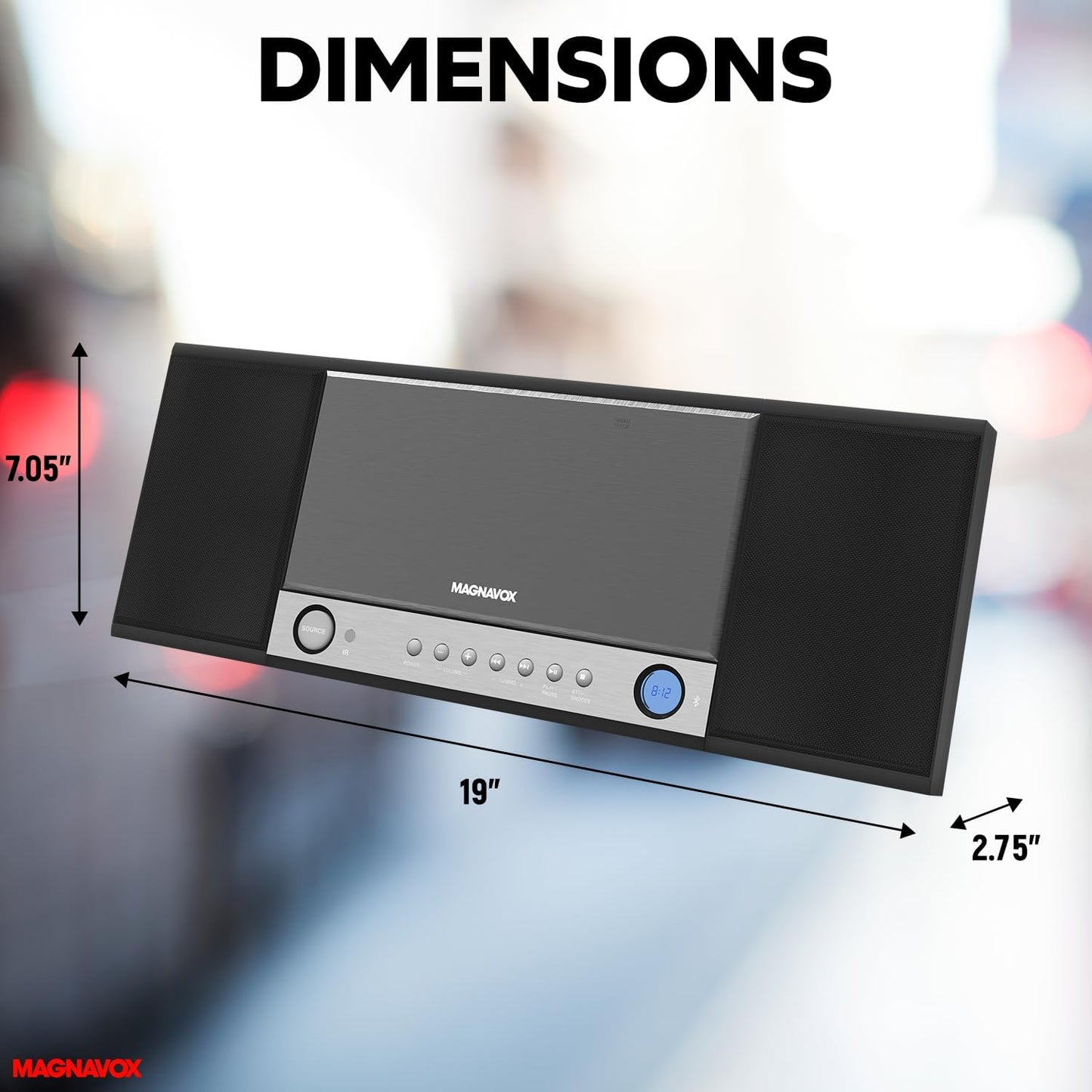 Magnavox MM444BT CD Shelf System - Bluetooth Stereo FM Radio