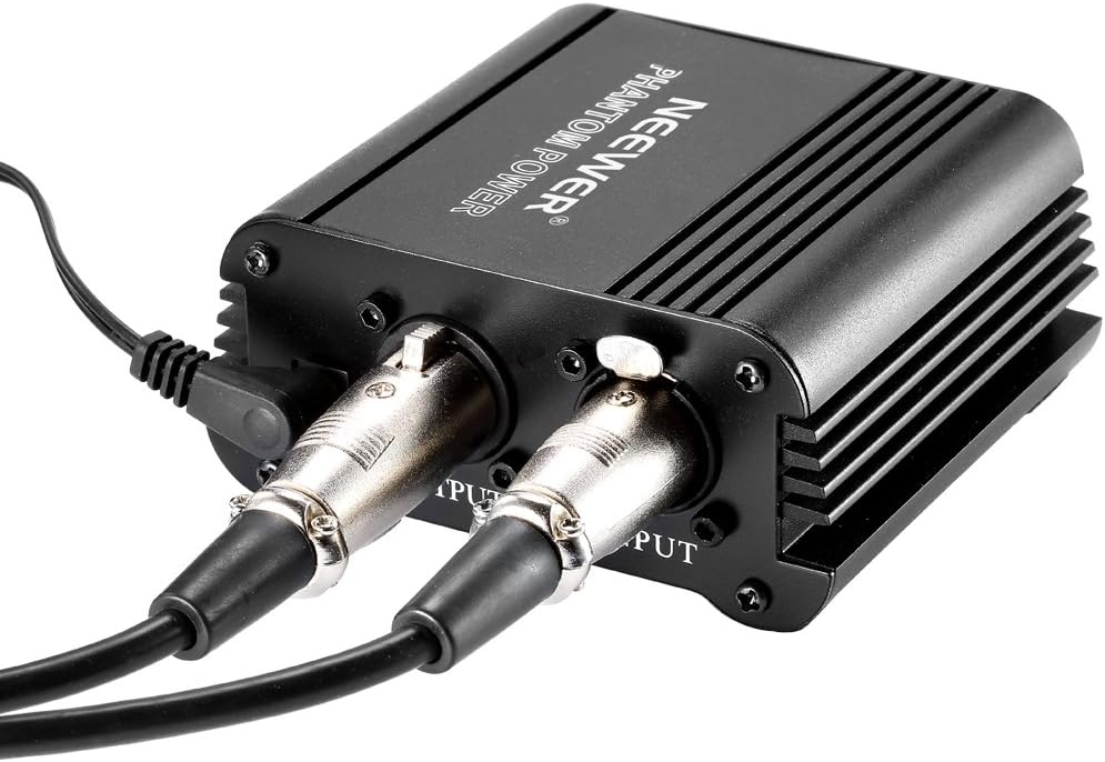 Neewer 90088102 48V Phantom Power Supply with XLR Cable (2 Pack)