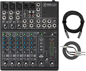 Mackie 802VLZ4 8-Channel Mixer Bundle - XLR Cable, Breakout Cable