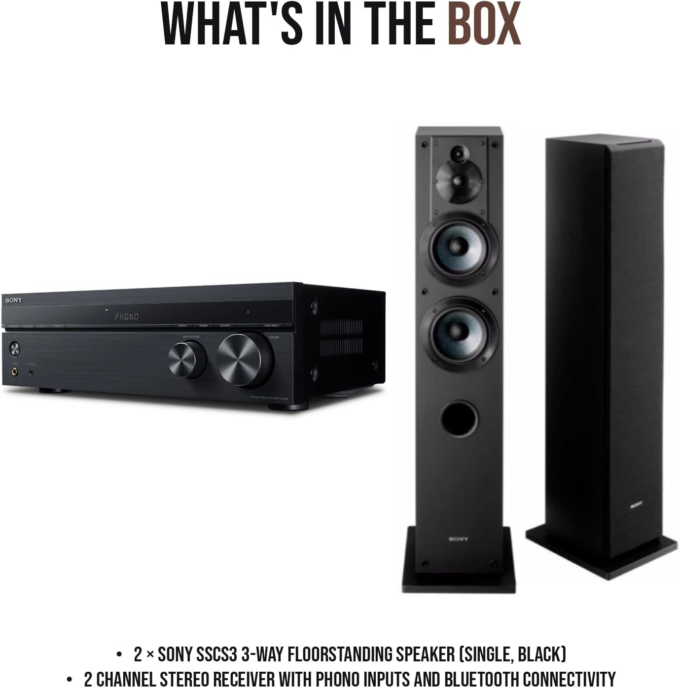 Sony SSCS3 Floorstanding Speaker 2-Pack with Stereo Receiver