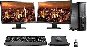 HP 8300RL02 Elite PC Dual FHD Monitors i7 16GB 1TB SSD (Renewed)