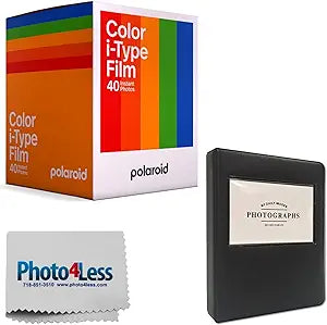 Polaroid I-Type Film 40 Photos + Black Album & Cloth — main product image