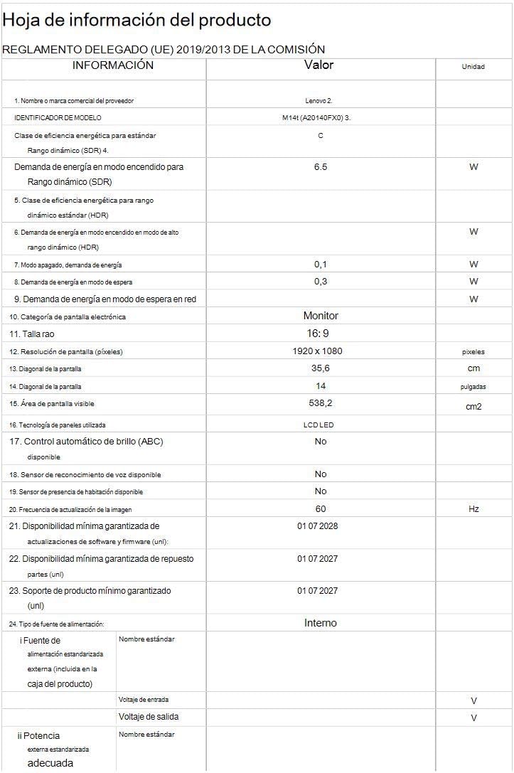Lenovo 62A3UAT1WL ThinkVision M14t USB-C Touch Monitor