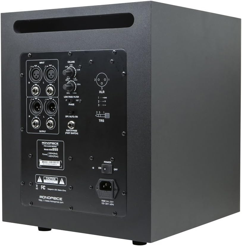 Monoprice Stage Right 10-Inch Powered Subwoofer Renewed