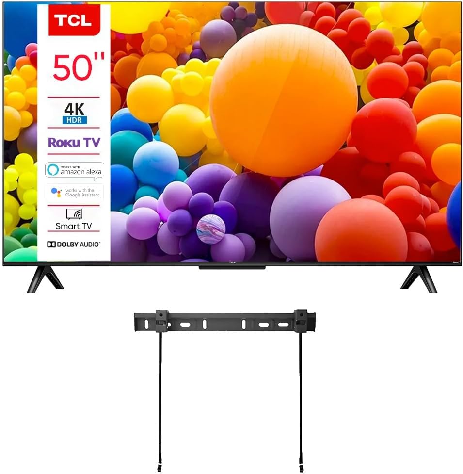 TCL 50S4 50-Inch 4K R0ku TV with Wall Mount, Renewed