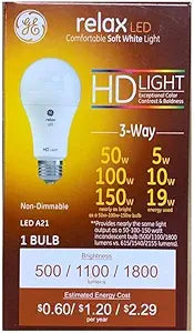 GE Relax LED 3-Way 50/100/150W Energy Saving Bulb
