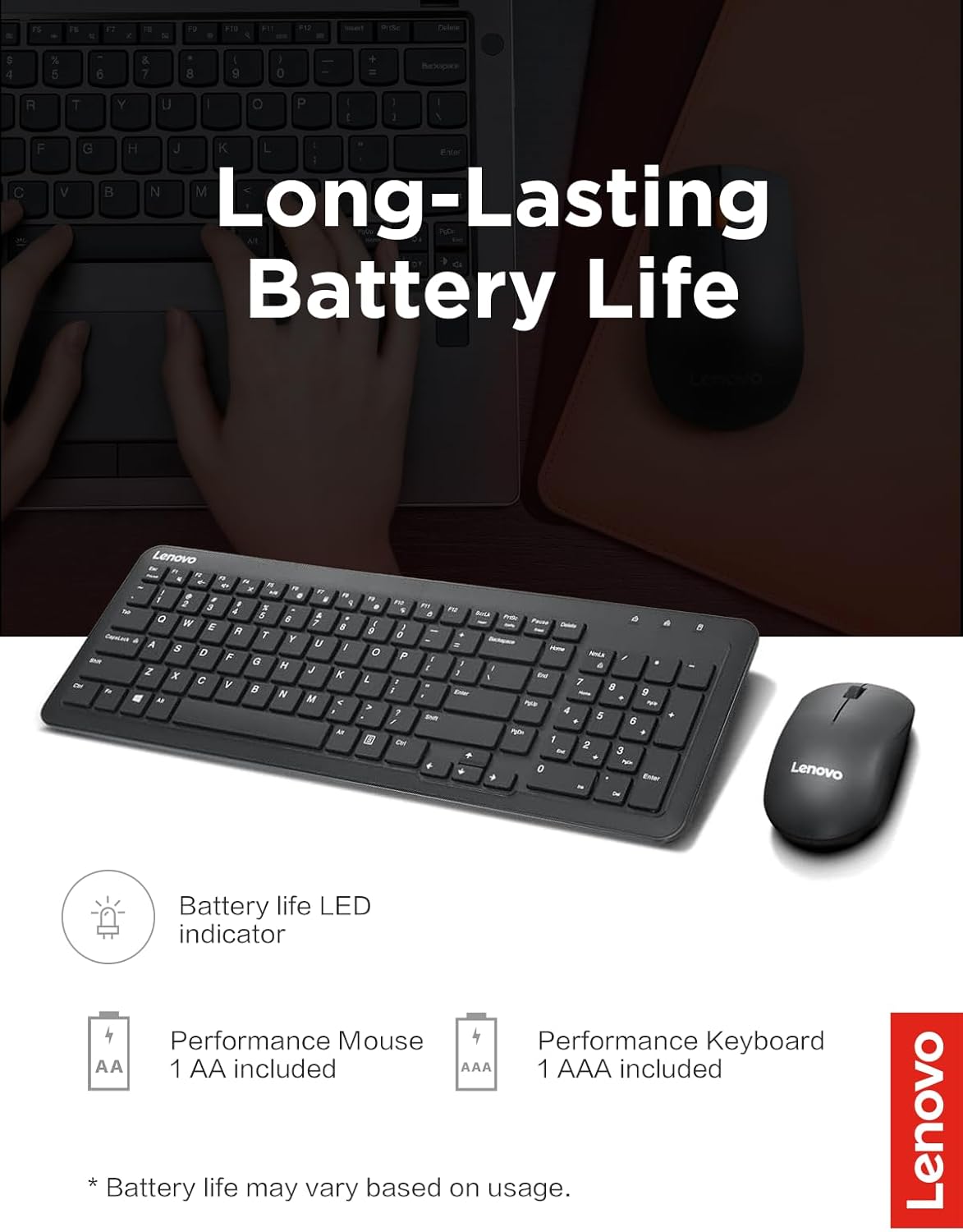 Lenovo GX31C95738 Wireless Keyboard Mouse Combo