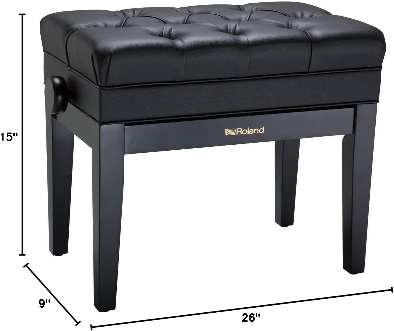 Roland RPB-500BK Piano Bench with Storage - Satin Black