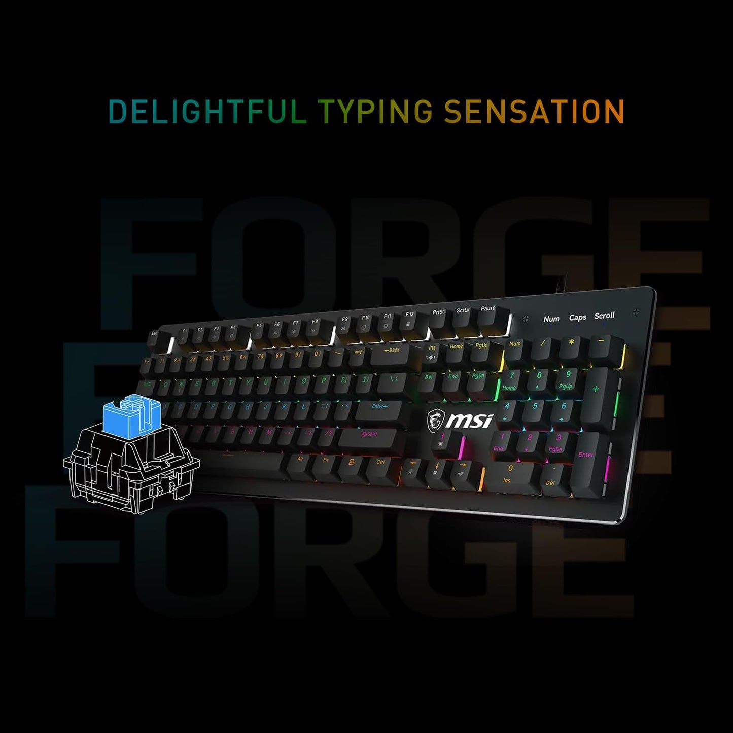 MSI Forge GK300 Combo Blue Gaming Keyboard Mouse