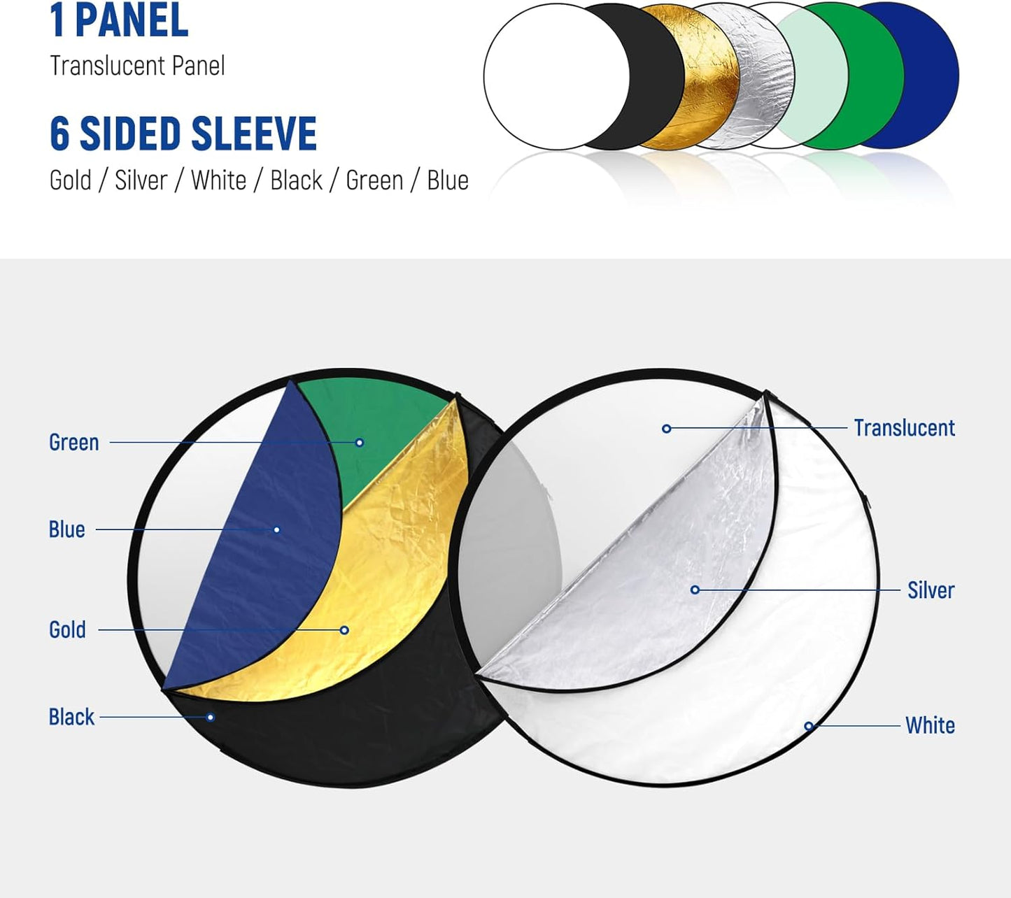 Neewer 10102405 43" 7-in-1 Photography Reflector