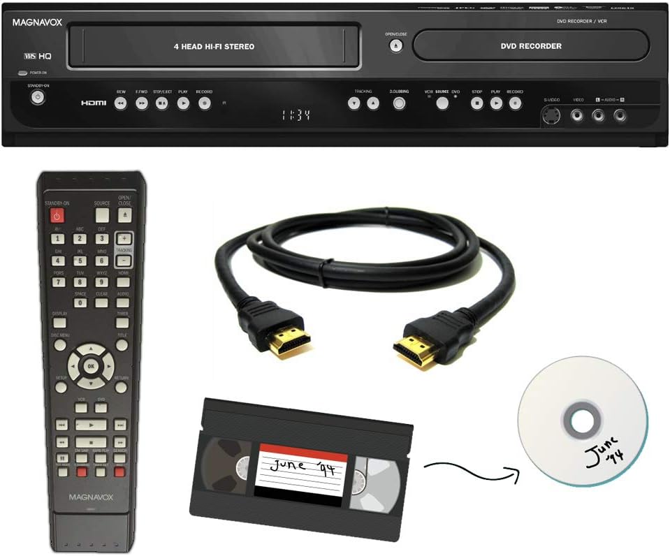 Magnavox VHS to DVD Recorder Combo HDMI VCR