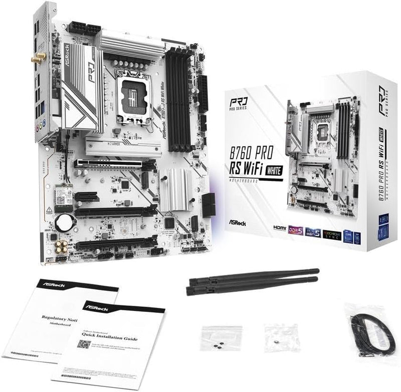 ASRock B760M PRO RS WIFI White Micro ATX DDR5 Motherboard — main product image