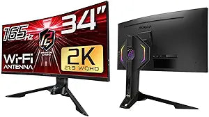 ASRock PG34WQ15R3A 34" Curved Phantom Gaming Monitor
