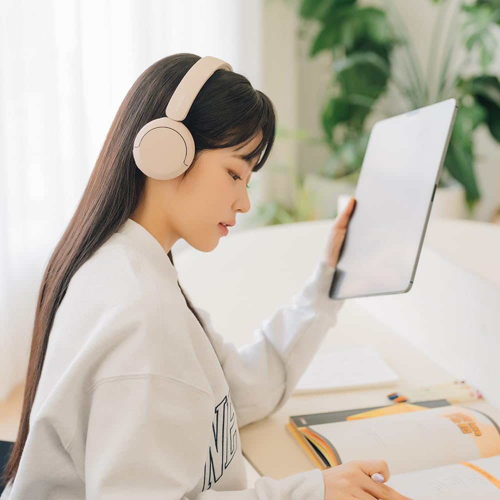 Sony WH-CH520 Wireless Headphones - Bluetooth, On-Ear, Beige