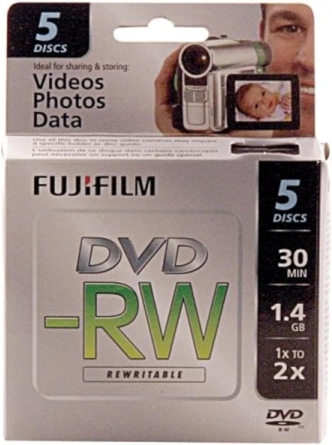 Fujifilm 25302425 Mini DVD-RW 1.4GB - Camcorder Discs (5-Pack)