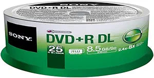 Sony DVD+R DL 8.5GB Recordable Media - 25 Pack