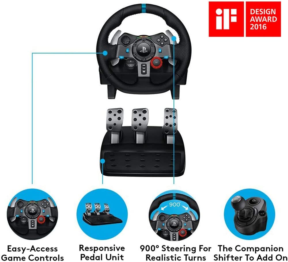 Logitech 941-000110-cr G29 Racing Wheel Shifter Bundle Renewed