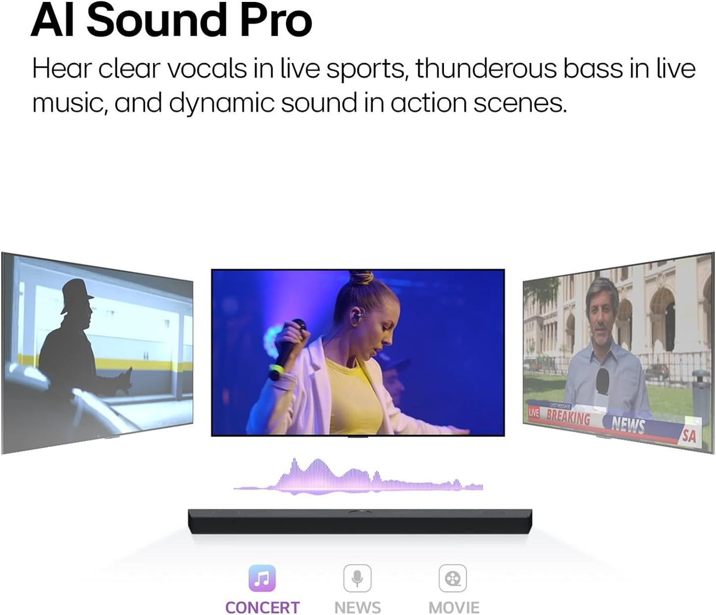 LG S60T 3.1 Channel Soundbar with Wireless Subwoofer (2024 Model)