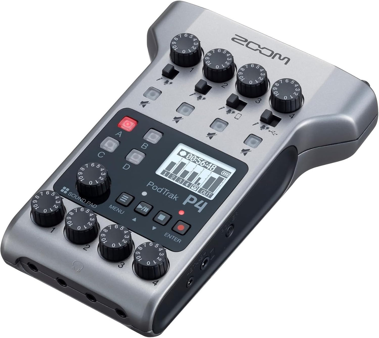 Zoom PodTrak P4 Portable Podcast Recorder with ZDM-1 Mic