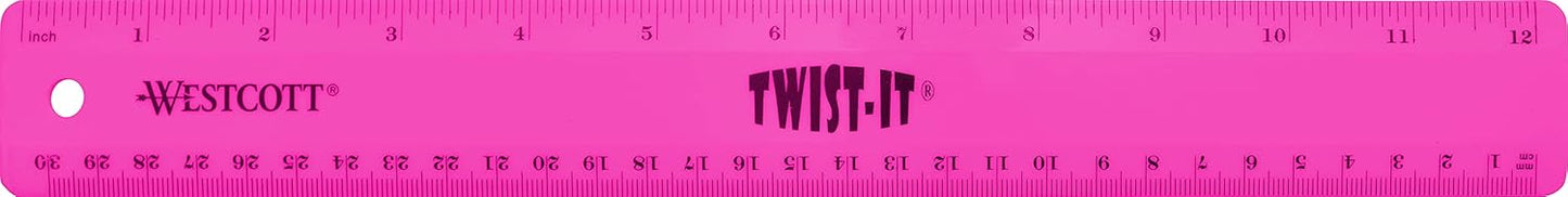 Westcott 16292 12" Twist It Flexible Ruler - Assorted Colors