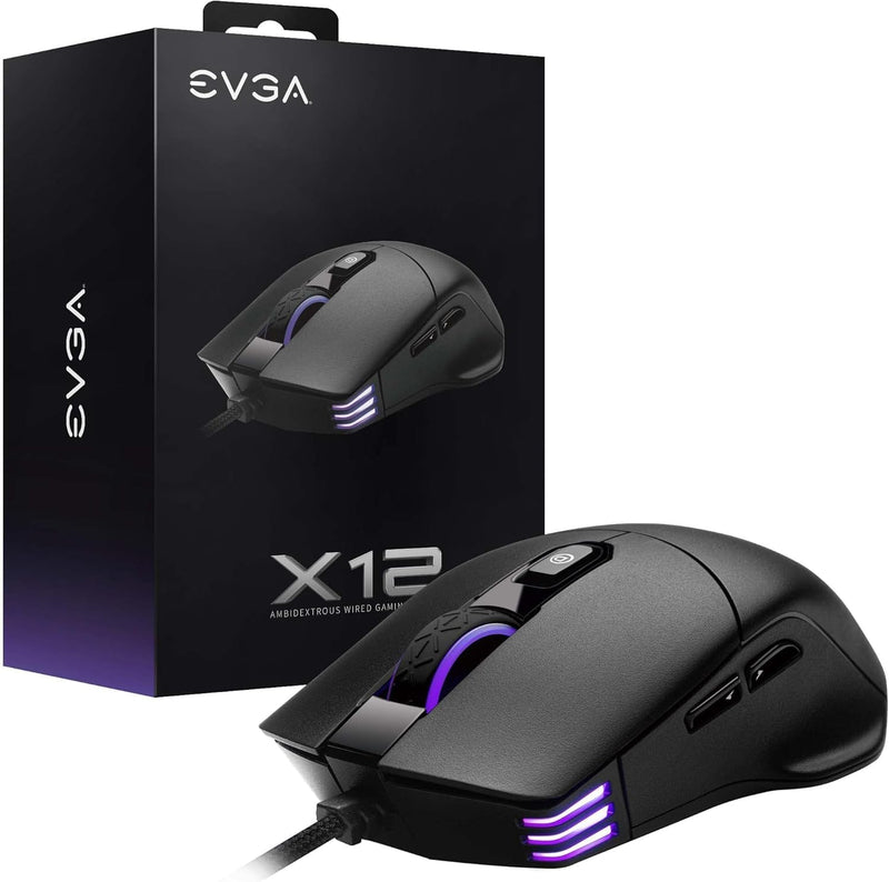 EVGA 905-W1-12BK-KR X12 8K Gaming Mouse - Black — main product image