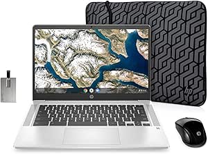 HP Chromebook 2022 14" FHD Laptop Bundle